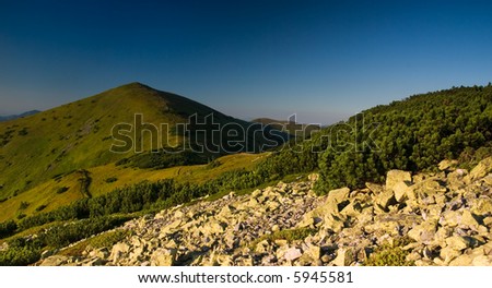 Beautiful landscape - mountain ridge in evening (ideal for background or wallpaper)