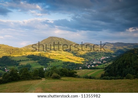 Beautiful mountain landscape in evening (ideal for background or wallpaper)