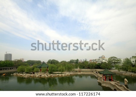 water landscape architecture in a park, north china