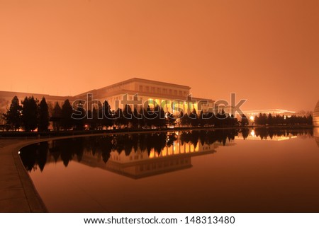 Great Hall of the people in the night, china.