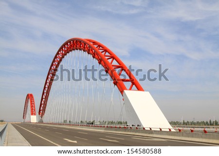 spectacular bridge building landscape in zhangjiakou city, hebei province, China