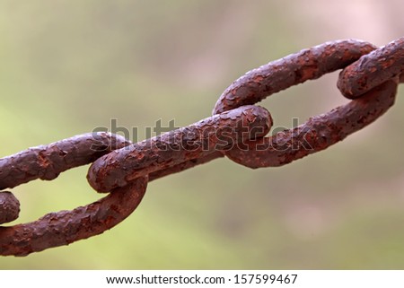 oxidation rusting chain, give a person the feeling of nostalgia