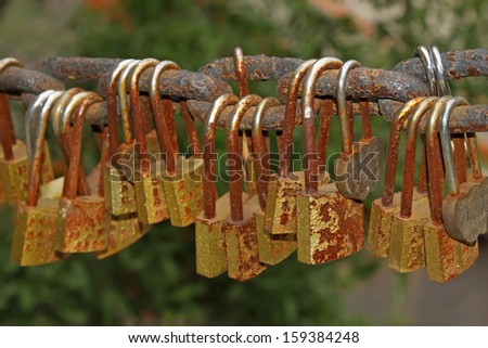 a lot of rusty locks together, North China