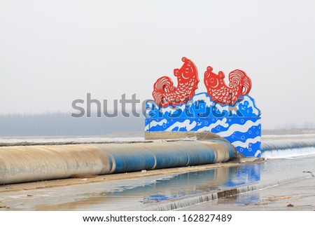 carp styling decoration, in Luanhe River Rubber Dam, Luanxian, Hebei Province, China