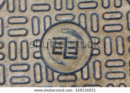 city manhole covers in a university in beijing, north china