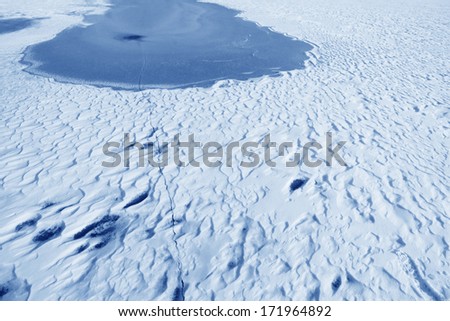 snow melt texture, in winter, north China