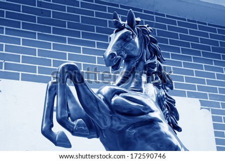horse bronze sculpture in a Hall