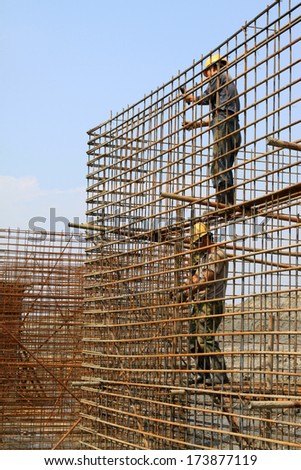 LUANNNAN COUNTY - JULY 12: The coastal water conservancy engineering construction site on July 12, 2012, luannan county, hebei province, china