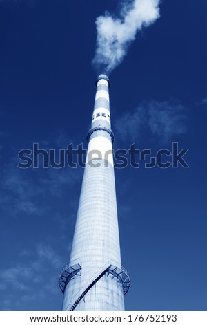 chimney in an industrial enterprise, north china
