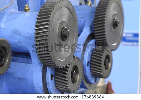 Mechanical equipment gear in a factory, closeup of pictures, north China