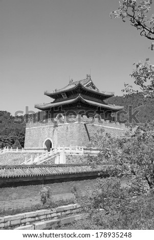 ZUNHUA, CHINA - MAY 11, 2013: Ancient architecture scenery in the Eastern Royal Tombs of the Qing Dynasty
