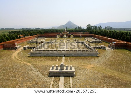 ZUNHUA MAY 18: traditional Chinese style landscape architecture, Eastern Tombs of the Qing Dynasty on may 18, 2014, Zunhua county, Hebei Province, China.