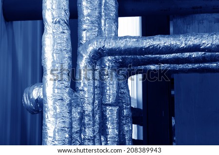 Thermal insulation pipe, closeup of photo