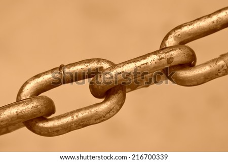 oxidation rusting chain, give a person the feeling of nostalgia