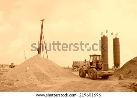 machinery and equipment in a building materials storage site, north china
