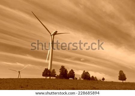 wind power generator on the grassland, Chengde, Hebei Province, north china