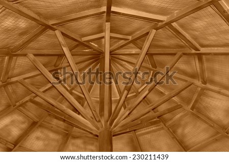internal structure of wood Pavilion, Chinese classical architecture style