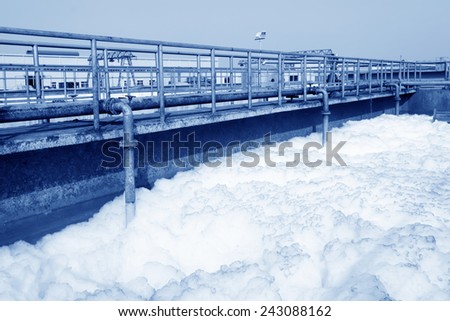 Sewage treatment plant closeup in an industrial enterprise, on March 6, 2012, Luannan County, Hebei Province, China