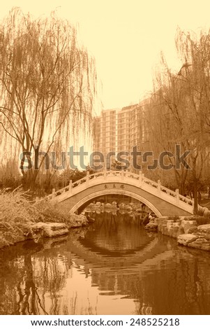 ?Beautiful human landscape in the park on April 21, 2012, Qian\'an city, Hebei Province, China