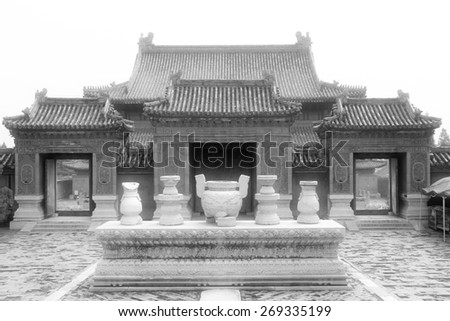 Tomb passage and Stone carving works landscape architecture, Eastern Royal Tombs of the Qing Dynasty on May 13, 2012, Zunhua City, Hebei Province, china.