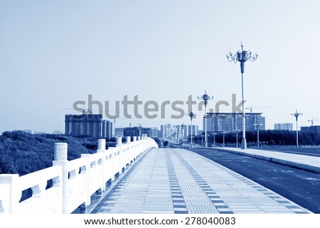 bridge and road lamp under the sky