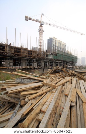 closeup of construction site in china