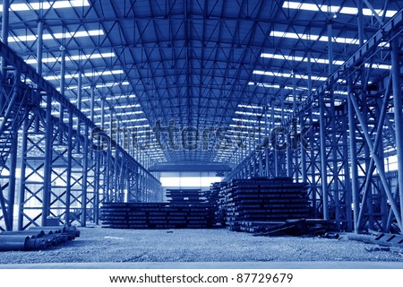 steel ingot in enterprise warehouse workshop in China