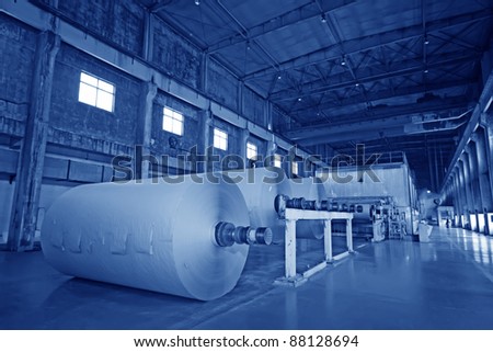 mechanical equipment in a paper mill factory in China
