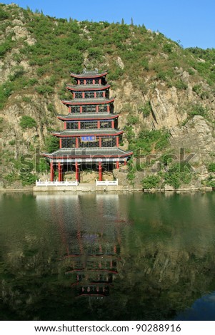 ancient architecture in the waterside, north china