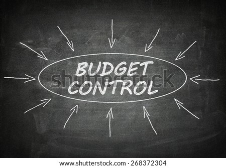 Budget Control process information concept on black chalkboard.