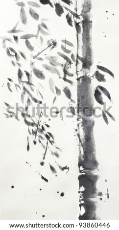 Chinese traditional painting-Bamboo in the breeze
