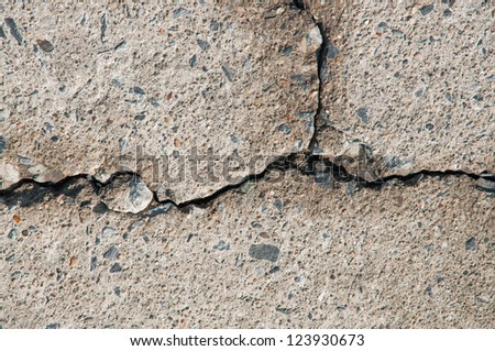 Expand crack on the cement road.