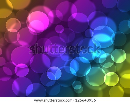 Abstract glowing circles rainbow colors background.
