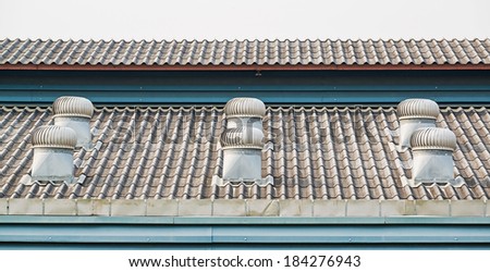 Roof ventilator for heat control in industrial factory and hall