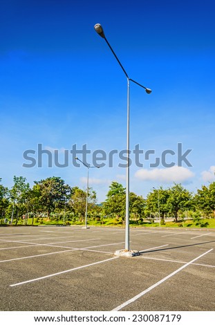 Vacant Parking Lot ,Parking lane outdoor in public park