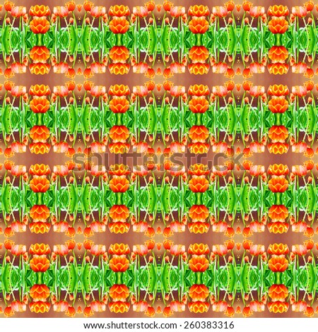 Abstract orange tulips pattern background.