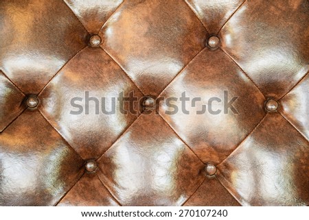 Brown leather upholstery sofa background for decoration.