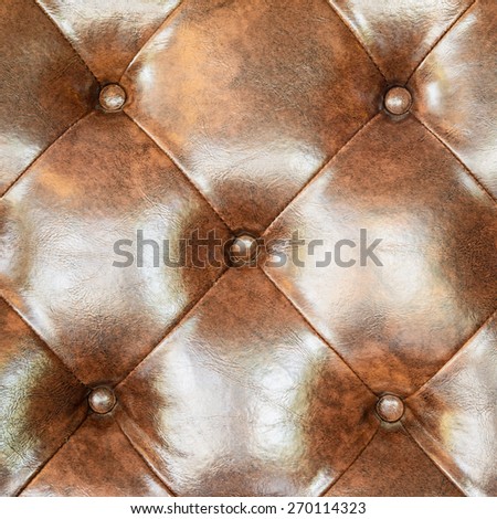 Brown leather upholstery sofa background for decoration.