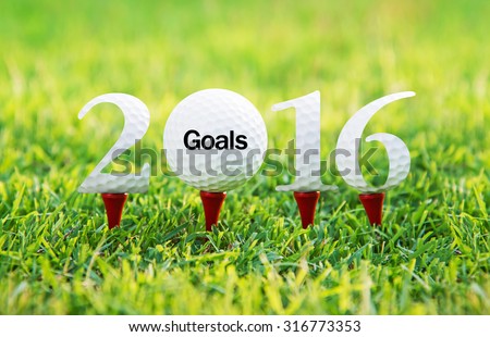Goals new year 2016, Golf sport conceptual image.
