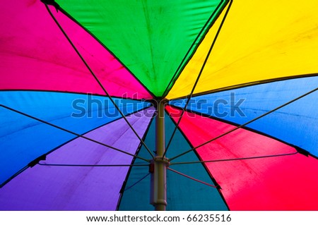 Rainbow umbrella close-up