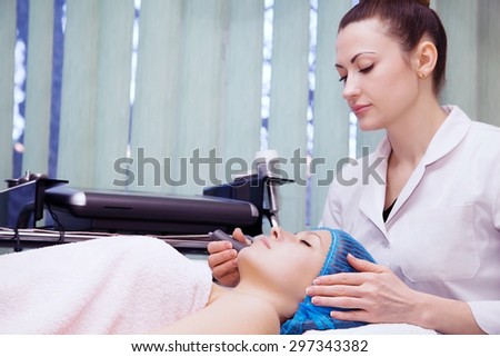 Mesotherapy facial at the cosmetician skin rejuvenation procedure