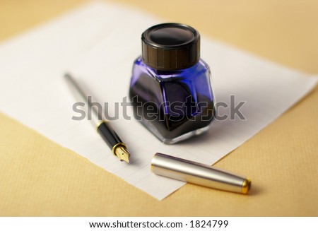 fountain pen and its inkwell