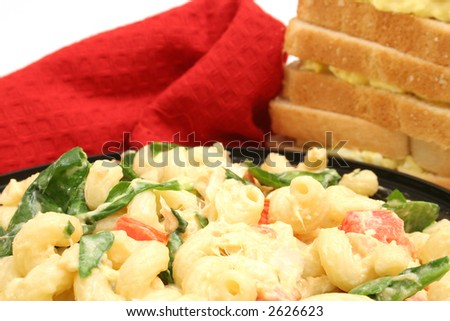 order of pasta salad & sandwiches