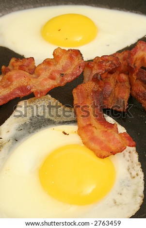 fried eggs & bacon vertical