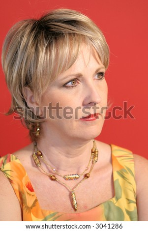 older woman in deep thought