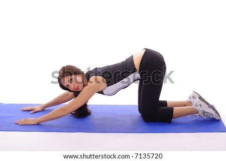 stock photo : downward dog yoga position