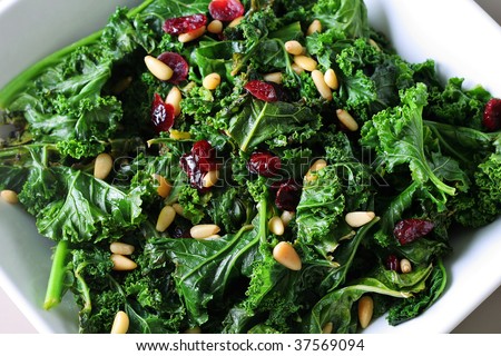 sauteed kale with cranberries and pine nuts