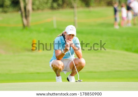 CHONBURI - FEBRUARY 23: Cristie Kerr form USA in Honda LPGA Thailand 2013 at Siam Country Club, Pattaya Old Course on February 23, 2014 in Chonburi, Thailand.