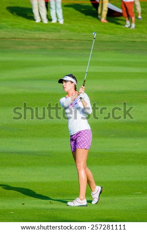 CHONBURI - MARCH 1:  Sandra Gal of Germany in Honda LPGA Thailand 2015 at Siam Country Club, Pattaya Old Course on March 1, 2015 in Chonburi, Thailand.