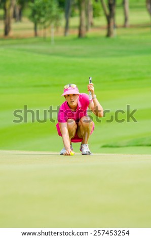 CHONBURI - MARCH 1: Michelle Wie of USA in  Honda LPGA Thailand 2015 at Siam Country Club, Pattaya Old Course on March 1, 2015 in Chonburi, Thailand.
